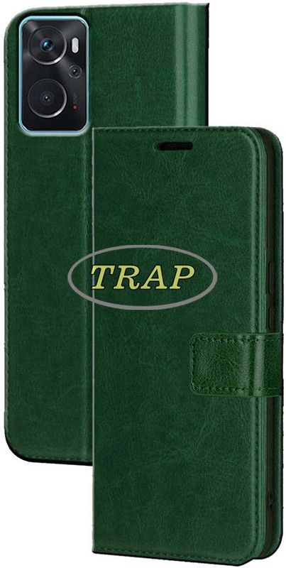Trap Back Cover for Oppo K10  (Green, Cases with Holder, Pack of: 1)