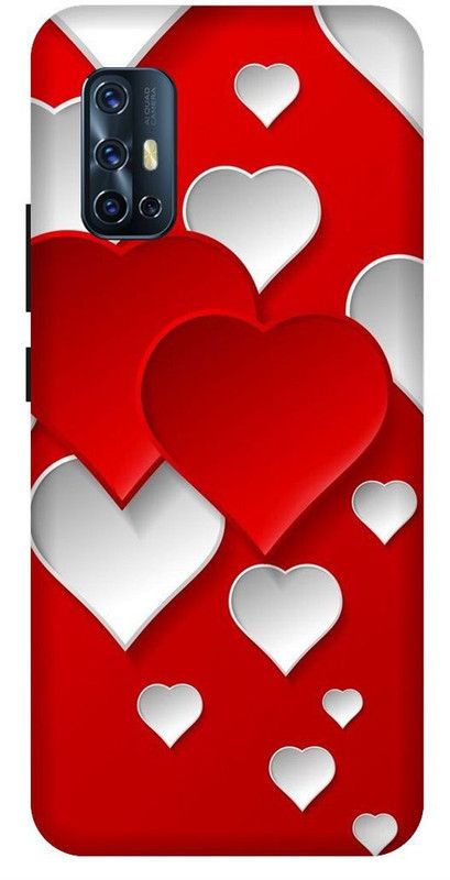 SSMORYA Back Cover for Vivo V17 Red Heart Printed Back Cover  (Multicolor, Waterproof, Pack of: 1)
