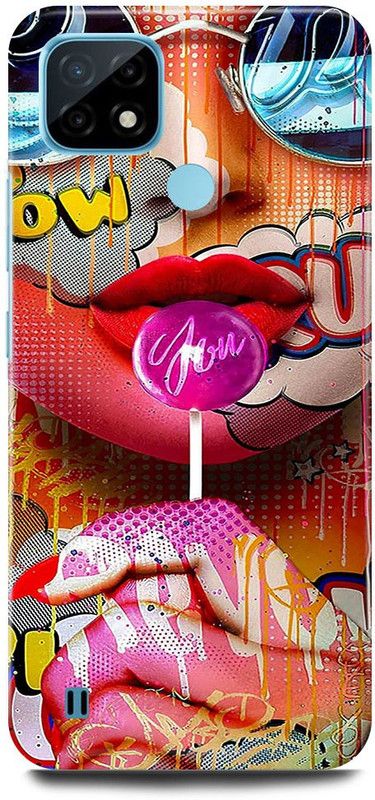 FRONK Back Cover for Realme C21, RMX3201, POP, ART, LOLI, POP, GIRL, CUTE, GIRL, LOVE  (Multicolor, Hard Case, Pack of: 1)