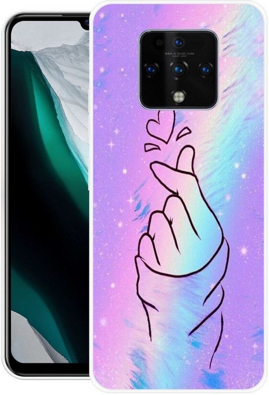 ROCKPRINT Back Cover for Tecno Camon 16 Premier  (Blue, Purple, Grip Case, Silicon, Pack of: 1)
