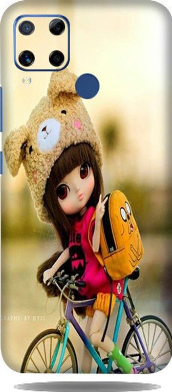 Mclaxa Realme C15, real me c15 Mobile Skin  (Realme C15 Cutie Pie Girl Sticker With matte finish)