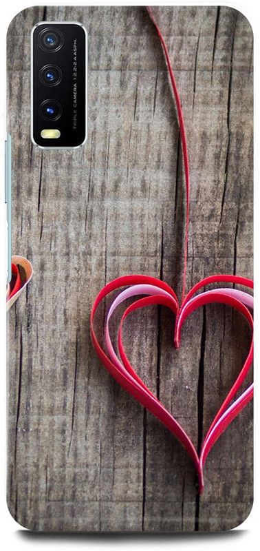 play fast Back Cover for Vivo Y12s, V2033 HEART, LOVE, COUPLE, SHAPE  (Grey, Hard Case, Pack of: 1)