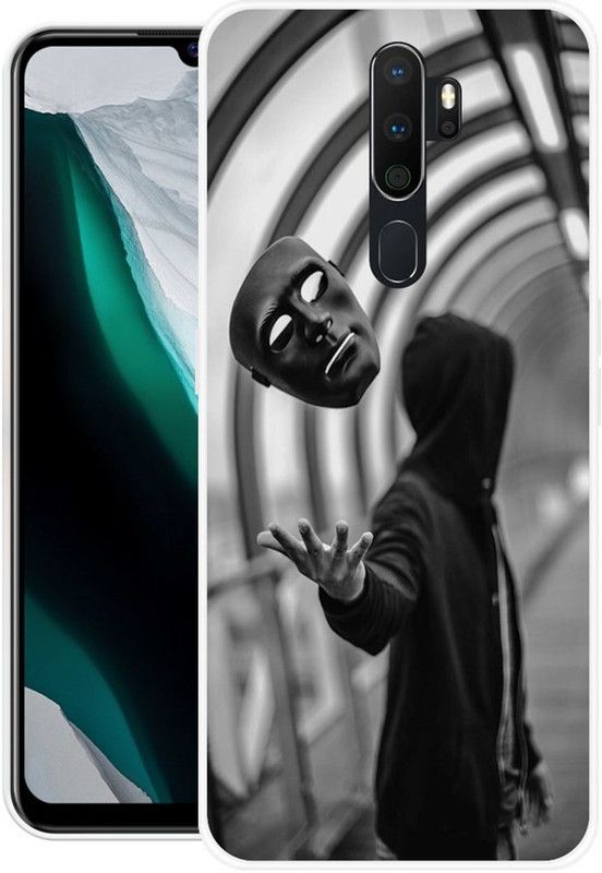 JAYFOX Back Cover for Oppo A5 2020  (Black, White, Silicon)