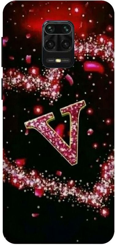 3D U PRINT Back Cover for Redmi Note 9 Pro,M2003J6A1I V letter,V name V word  (Multicolor, Waterproof, Pack of: 1)
