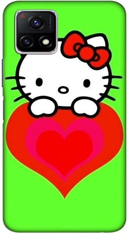 CROKIAN Back Cover for Vivo Y72 5G Hello Kitty Back Cover  (Green, Hard Case, Pack of: 1)