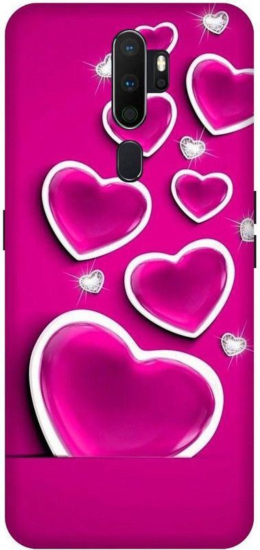 KARJUN Back Cover for OPPO A9 2020 Love, Heart, Pink, Dimond, Image, Art, Desine Printed  (Multicolor, Shock Proof, Pack of: 1)