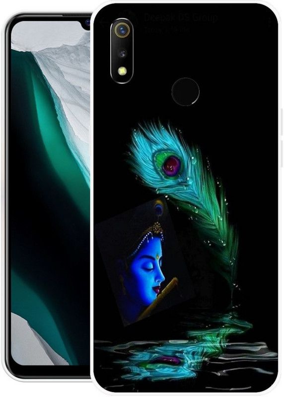 DESILOVE Back Cover for Realme 3, Realme 3i  (Black, Blue, Grip Case, Silicon, Pack of: 1)