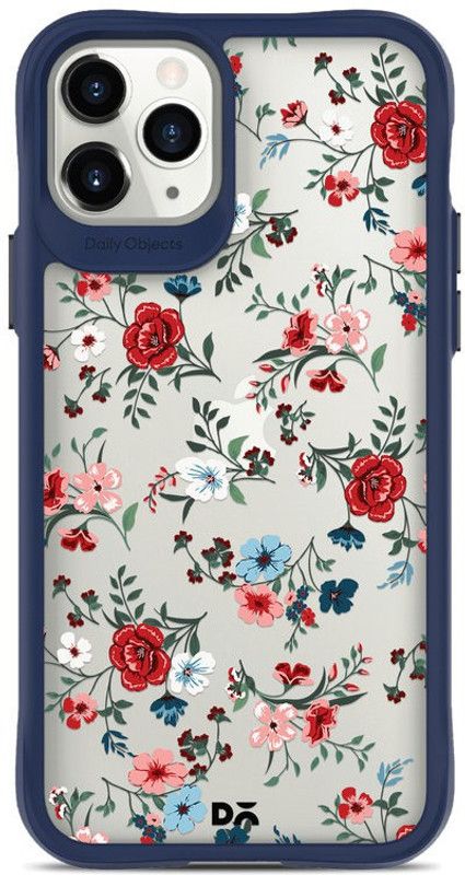 DailyObjects Flower Sheet Blue Hybrid Clear Back Cover for iPhone 11 Pro Max  (Blue, Flexible, Pack of: 1)