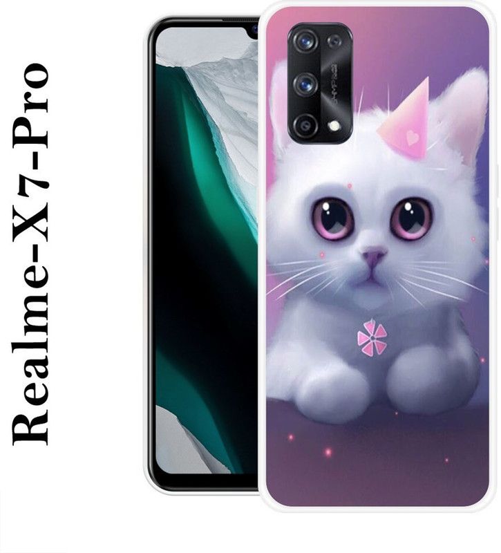 REDFLY Back Cover for Realme X7 Pro  (Pink, White, Silicon)