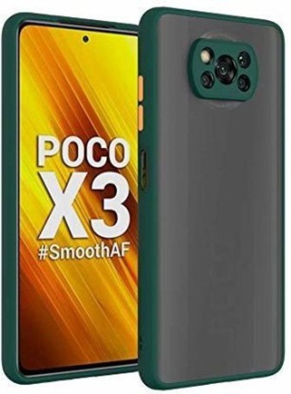 Cermarise Back Cover for POCO X3 Pro  (Green, Camera Bump Protector, Pack of: 1)