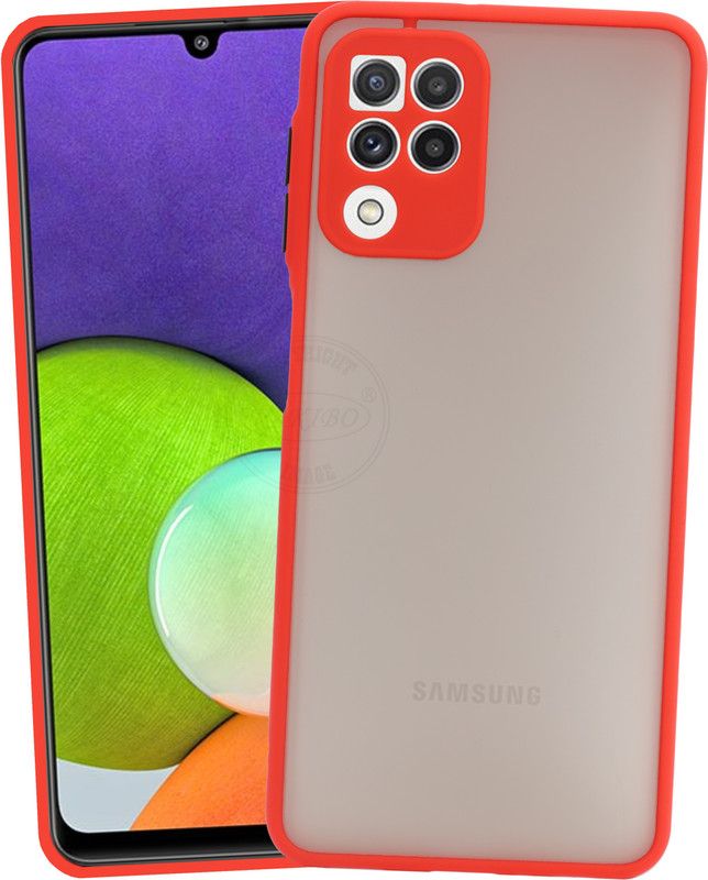 VAKIBO Back Cover for Samsung Galaxy A22, Smoke Matte Frosted Back Case With Camera Protection Ring  (Red, Grip Case, Pack of: 1)