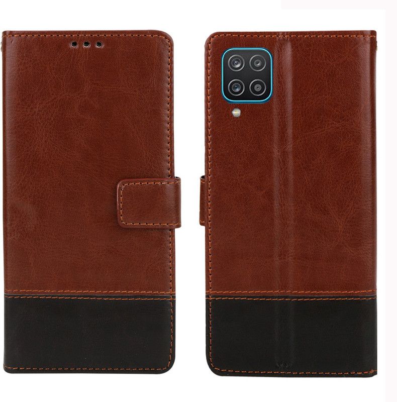 RK Seller Flip Cover for Samsung Galaxy M12  (Brown, Shock Proof, Pack of: 1)
