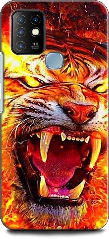 WallCraft Back Cover for Infinix Hot 10 TIGER, ROAR, FIRE, ENERGY, ANGERY, ANIMAL, ABSTRACT  (Multicolor, Dual Protection, Pack of: 1)