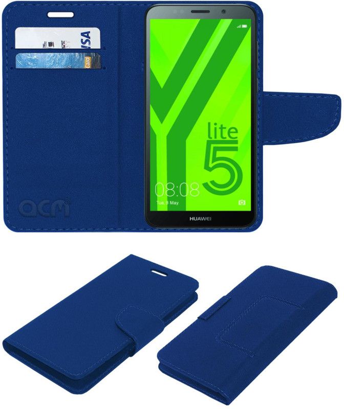 ACM Flip Cover for Huawei Y5 Lite  (Blue, Cases with Holder, Pack of: 1)