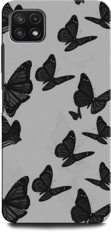 GRAFIQE Back Cover for SAMSUNG Galaxy A22 5G BUTTERFLY, BEAUTIFUL BUTTERFLIES, BLUE BURRERFLY, GLITTER  (Multicolor, Shock Proof, Pack of: 1)