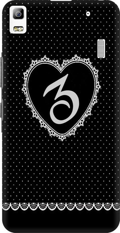 Coberta Case Back Cover for Lenovo A7000, Lenovo A7000 Turbo Back Cover Black Heart Pattern Alphabet Letter Z Design Back Case For Lenovo A7000 Turbo By Coberta  (Multicolor, Pack of: 1)