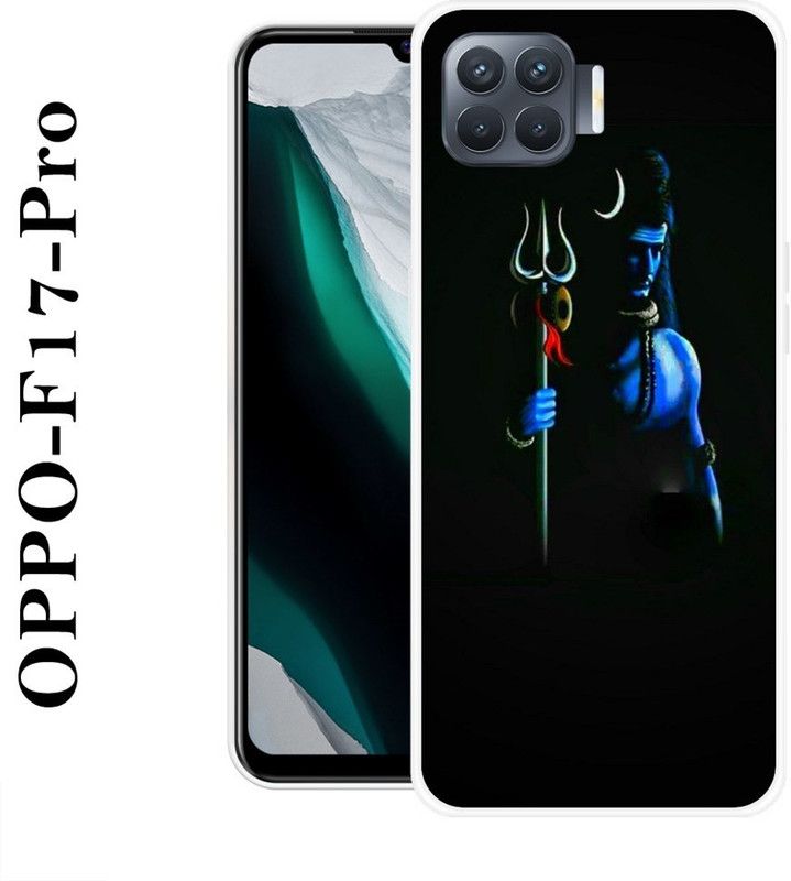 KLC Back Cover for Oppo F17 Pro  (Blue, Black, Silicon)
