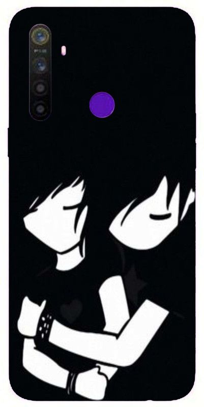 PrintCorner Back Cover for Realme 5s  (Black, Grip Case, Silicon, Pack of: 1)