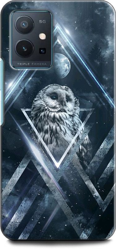 INDICRAFT Back Cover for Vivo Y75 5G OWL, BIRD, TRIANGLE, PLANET, NIGHT WATCH, ABEJ, TRIPPY  (Multicolor, Shock Proof, Pack of: 1)
