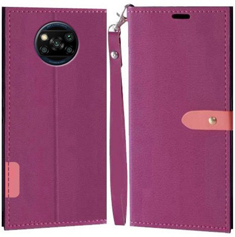 Ideogram Flip Cover for POCO X3, POCO X3 Pro  (Pink, Shock Proof, Pack of: 1)