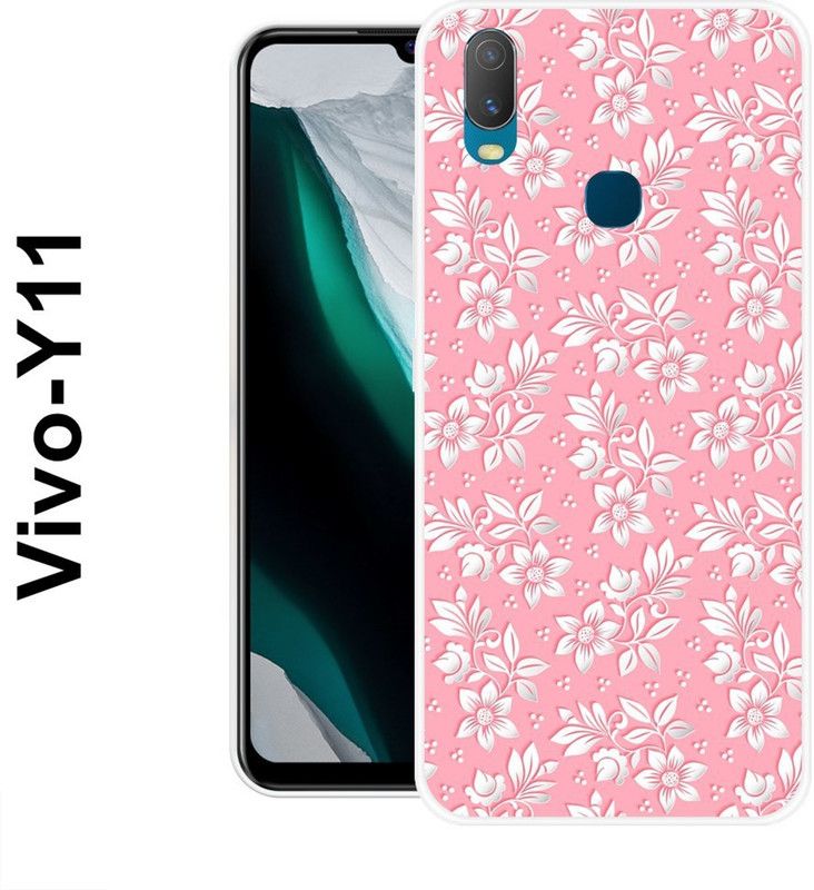 BAGRA Back Cover for Vivo Y11  (Pink, White, Silicon)