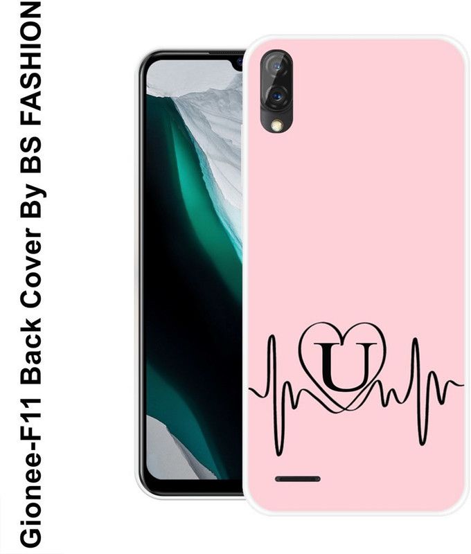 BSRAJ Back Cover for Gionee F11  (Pink, Black, Silicon)