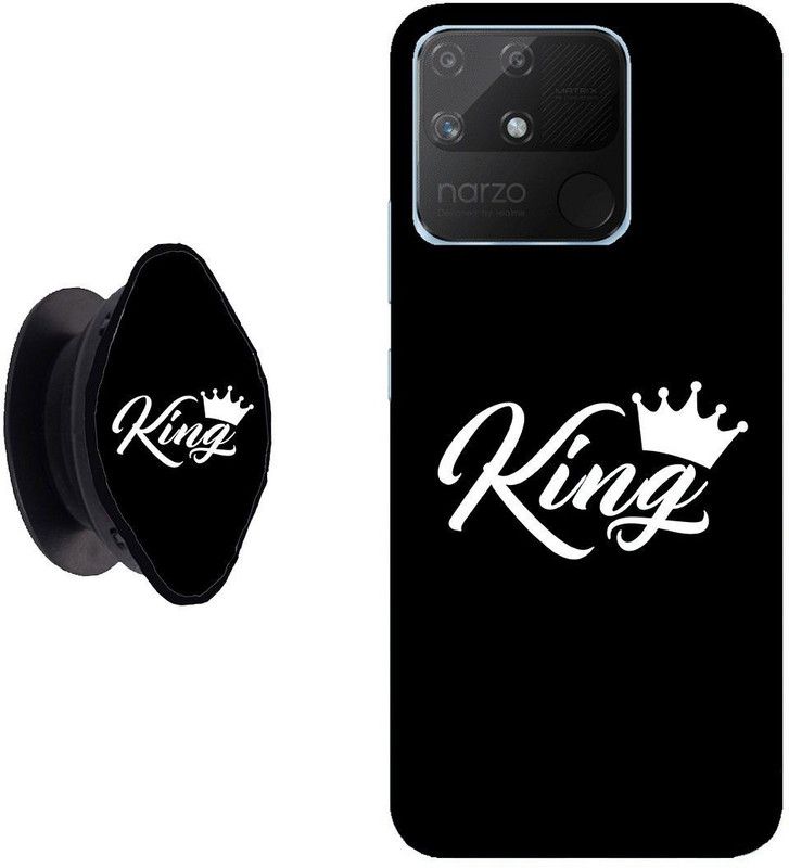 My Swag Back Cover for Realme Narzo 50A  (Black, White, Cases with Holder, Pack of: 2)