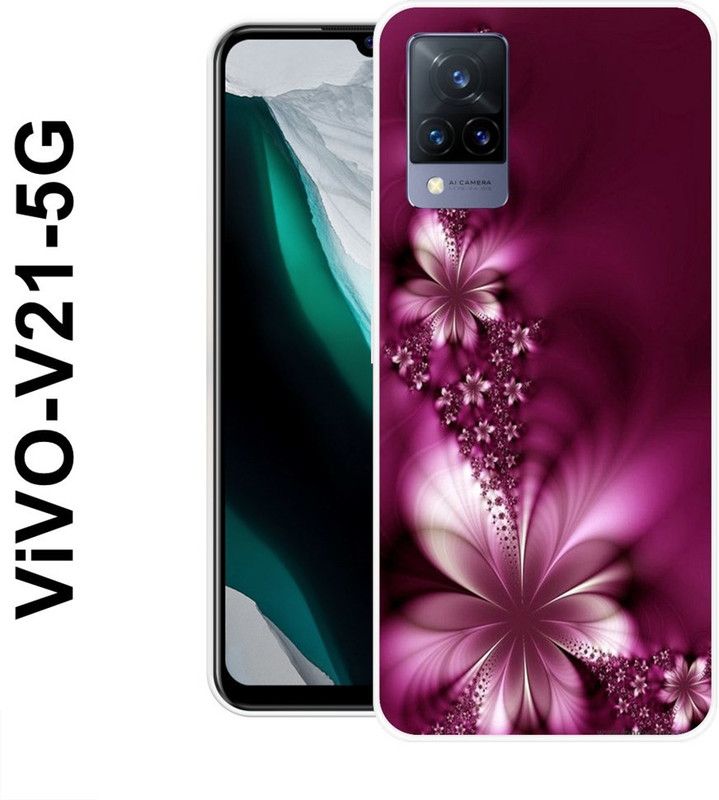KLC Back Cover for Vivo V21 5G  (Purple, Grip Case, Silicon)