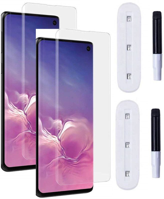 Fovtyline Edge To Edge Tempered Glass for Samsung Galaxy S10  (Pack of 2)