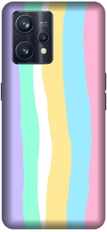 PHONE WALEY.COM Back Cover for Realme 9 (4G) , RMX3521 , Color Gradient Rainbow Stripes,Apple logo, Printed  (Multicolor, Hard Case, Pack of: 1)