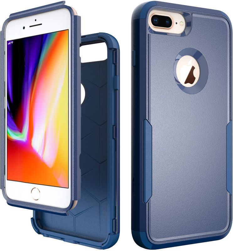 Mofi Back Cover for Apple iPhone 7 Plus / iPhone 8 Plus (5.5 Inch)  (Blue, Dual Protection, Pack of: 1)