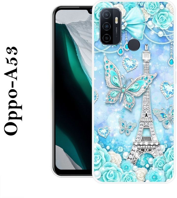 KLC Back Cover for Oppo A53  (Blue, Silver, Silicon)