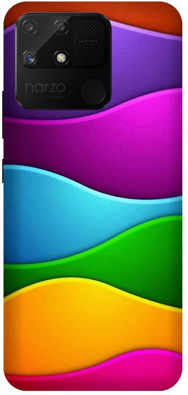 UMPRINT Back Cover for Realme Narzo 50A,RMX3430 Abstrsct Design Line Color Printed Back Cover  (Multicolor, Shock Proof)