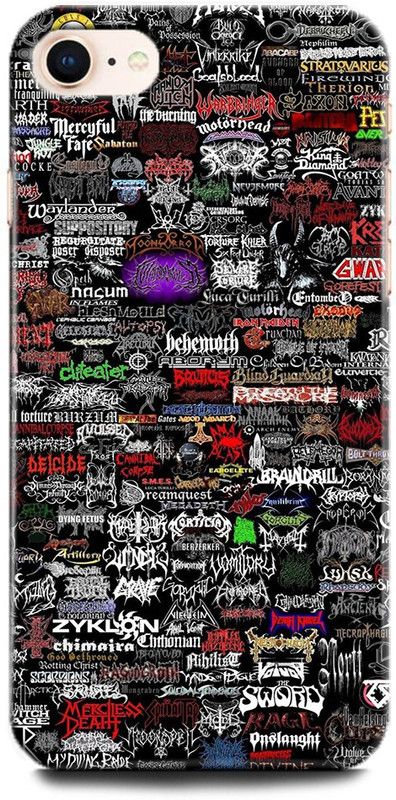 INDICRAFT Back Cover for Apple iPhone SE 2020 ROCK BAND, BANDS, LOGOS, TEXTURE, COLORFUL  (Multicolor, Hard Case, Pack of: 1)