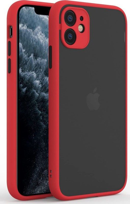 MOBIRUSH Back Cover for iPhone 11 (6.1)  (Red, Camera Bump Protector, Pack of: 1)