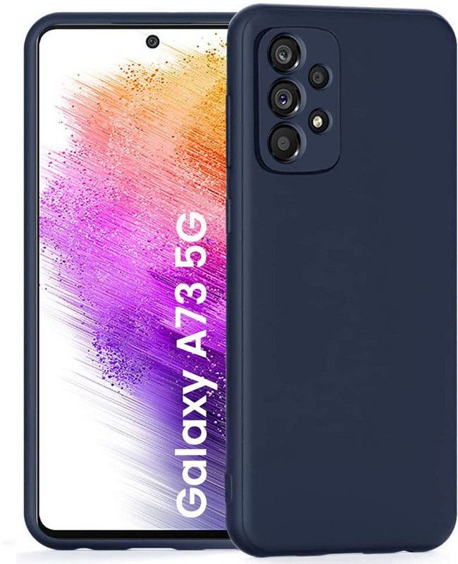 WOW Imagine Back Cover for Samsung Galaxy A73 5G Ultra Slim Soft Rubberised Back Cover | Inner Velvet Fabric Lining  (Blue, Grip Case, Silicon, Pack of: 1)