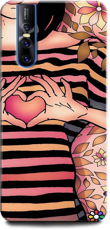 Afterglow Back Cover for Vivo V15 Pro HEARTS, GRIL  (Multicolor, Shock Proof, Pack of: 1)