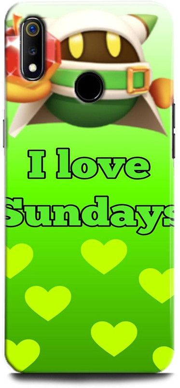 Afterglow Back Cover for Realme 3 Pro I LOVE SUNDAY, HOLIDAY, MASTTI, ENJOY  (Multicolor, Shock Proof, Pack of: 1)