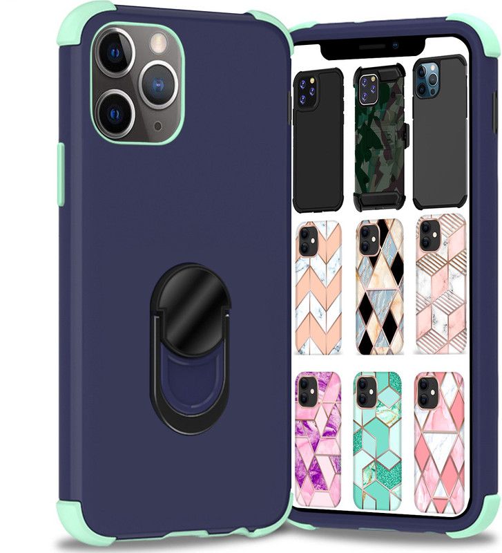 DuraSafe Cases Back Cover for iPhone 11 PRO Max 2019 - 6.5" [ A2161 A2220 A2218 ] Magnetic Ring Multi - Layer Case  (Blue, Ring Case, Silicon, Pack of: 1)
