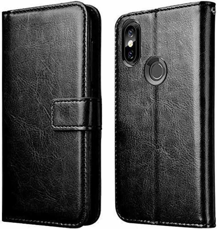 ONCRAVES Flip Cover for Xiaomi Redmi 6 Pro (Black, Cases with Holder)  (Black, Grip Case, Pack of: 1)