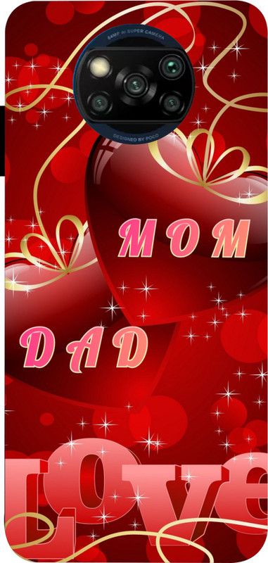 LIKELOOK Back Cover for Poco X3, Poco X3 Pro ( Mom, Dad, Love, Maa, Paa )  (Multicolor, Shock Proof, Pack of: 1)