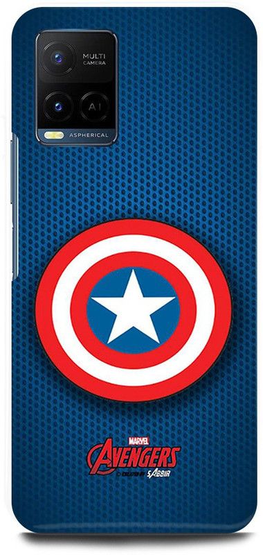 FIKORA Back Cover for Vivo Y21, V2149, CAPTAIN, AMERICA, AVENGER, AVENGERS, SHIELD  (Blue, Hard Case, Pack of: 1)