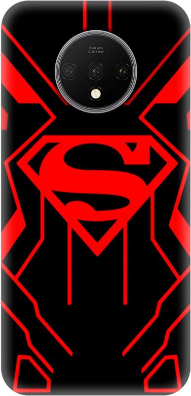 Smutty Back Cover for OnePlus 7T, HD1901, HD1903, HD1900, HD1907, HD1905 - Superman Logo Print  (Multicolor, Hard Case, Pack of: 1)