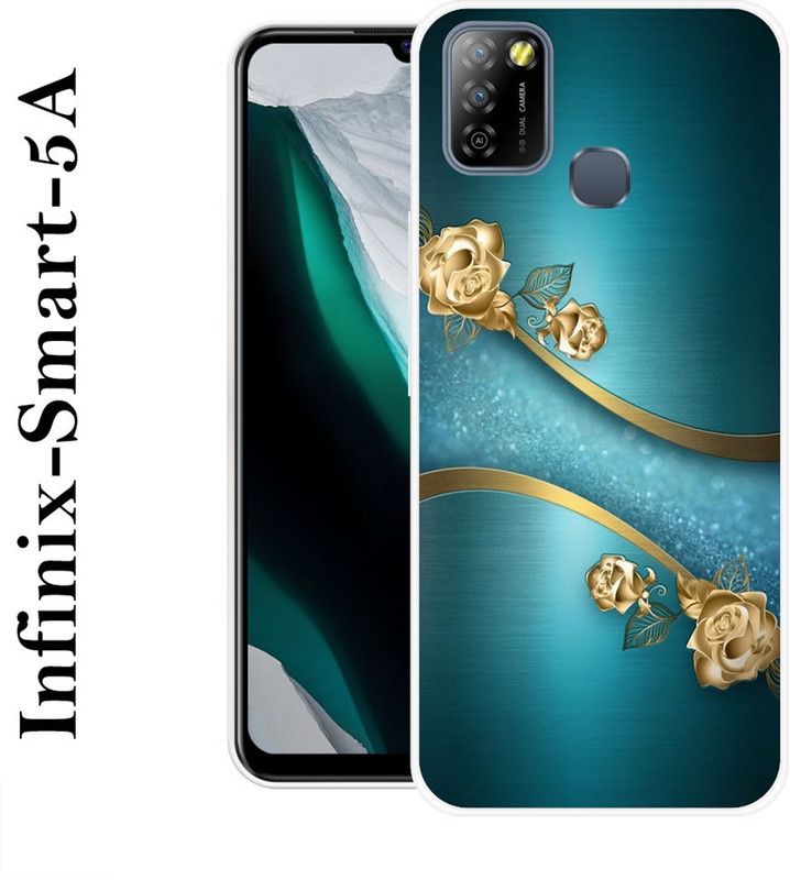 KLC Back Cover for Infinix Smart 5A  (Blue, Gold, Silicon)