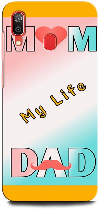 GRAFIQE Back Cover for SAMSUNG Galaxy A30 MOTHER, MAA, FATHER, LIFE LINE, I LOVE MY MOM DAD  (Multicolor, Shock Proof, Pack of: 1)