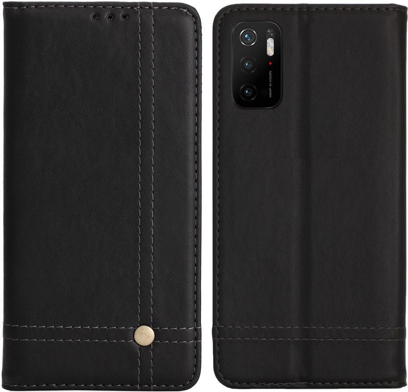 Q Wallet Wallet Case Cover for POCO M3 PRO 5G  (Black, Magnetic Case, Pack of: 1)