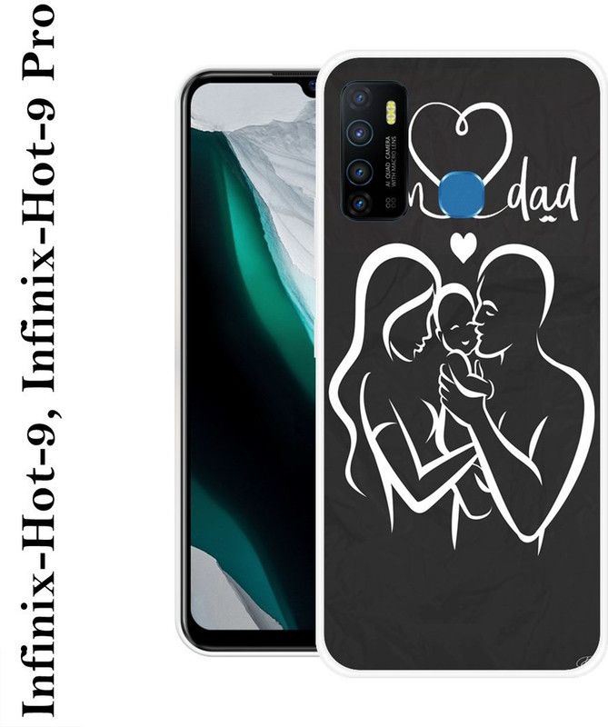 REALKING Back Cover for Infinix Hot 9  (White, Grey, Silicon)