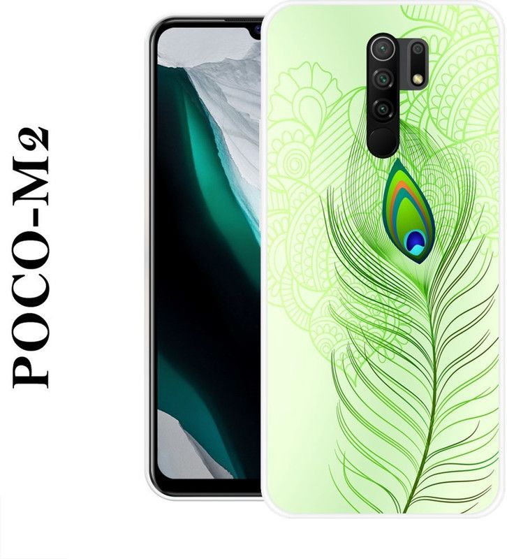 KUDI Back Cover for Poco M2  (Green, Grip Case, Silicon)