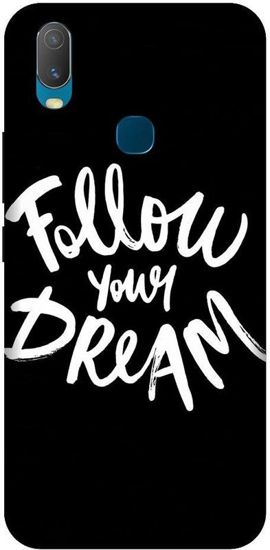 URCHIN Back Cover for Vivo Y15 follow your dream, motivational, black  (Multicolor, Shock Proof, Pack of: 1)