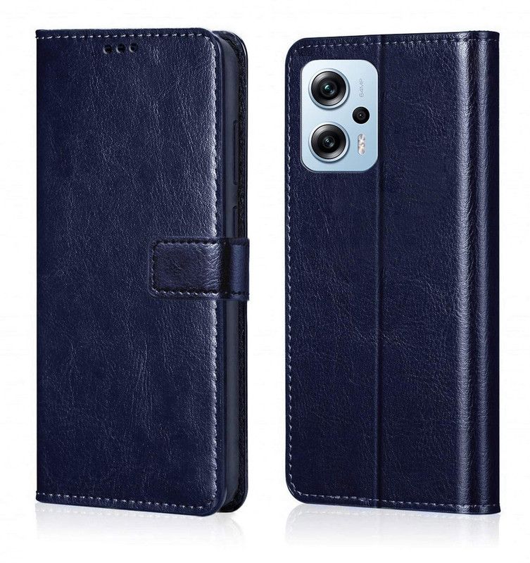 Flocculent Flip Cover for Redmi K50i  (Blue, Shock Proof, Pack of: 1)